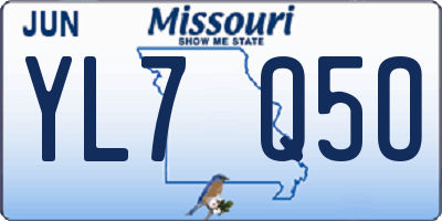 MO license plate YL7Q5O
