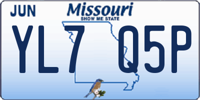 MO license plate YL7Q5P