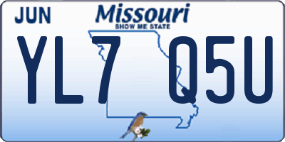 MO license plate YL7Q5U