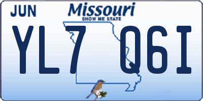 MO license plate YL7Q6I