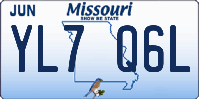 MO license plate YL7Q6L