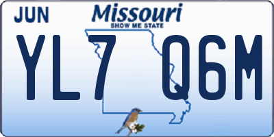 MO license plate YL7Q6M