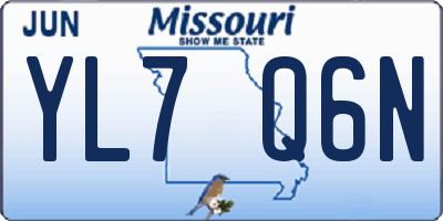 MO license plate YL7Q6N