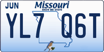 MO license plate YL7Q6T