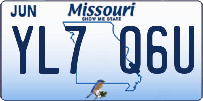 MO license plate YL7Q6U
