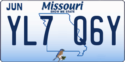 MO license plate YL7Q6Y
