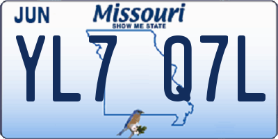 MO license plate YL7Q7L