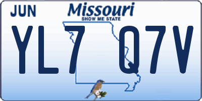 MO license plate YL7Q7V