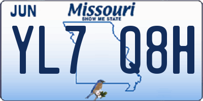 MO license plate YL7Q8H
