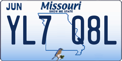MO license plate YL7Q8L
