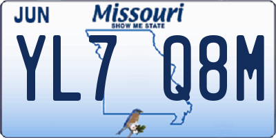MO license plate YL7Q8M