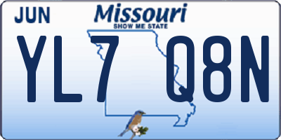 MO license plate YL7Q8N