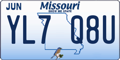 MO license plate YL7Q8U