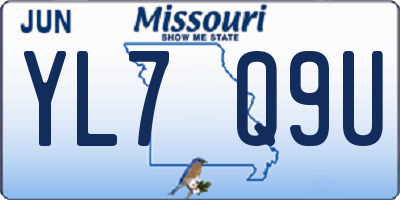 MO license plate YL7Q9U