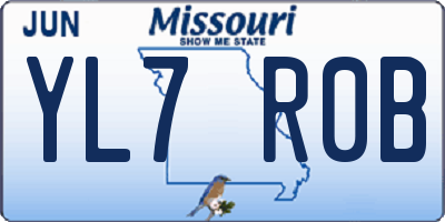 MO license plate YL7R0B
