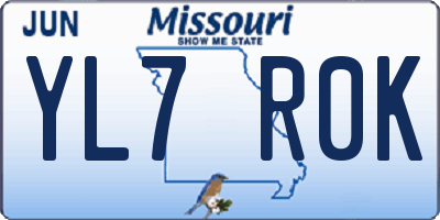 MO license plate YL7R0K