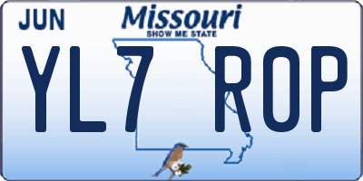 MO license plate YL7R0P