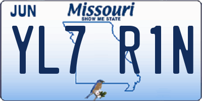 MO license plate YL7R1N