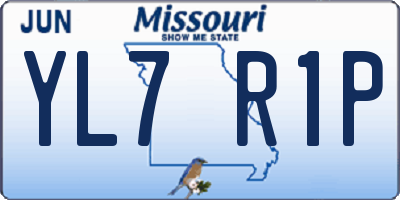 MO license plate YL7R1P