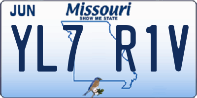 MO license plate YL7R1V