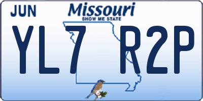 MO license plate YL7R2P