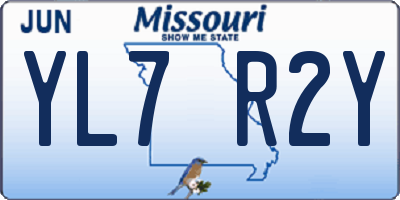 MO license plate YL7R2Y