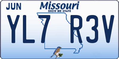 MO license plate YL7R3V