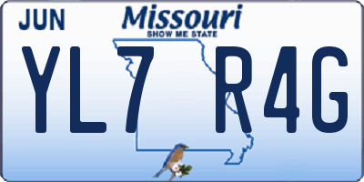 MO license plate YL7R4G