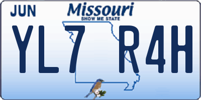 MO license plate YL7R4H