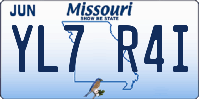 MO license plate YL7R4I