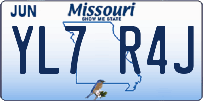 MO license plate YL7R4J