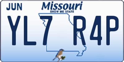 MO license plate YL7R4P