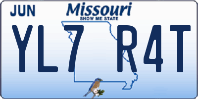 MO license plate YL7R4T