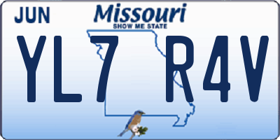 MO license plate YL7R4V