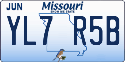 MO license plate YL7R5B