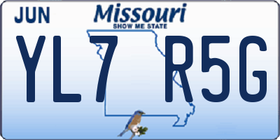 MO license plate YL7R5G