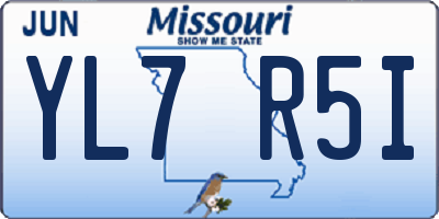MO license plate YL7R5I