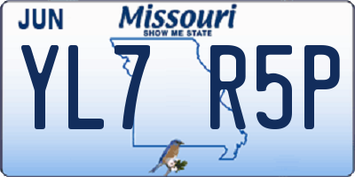 MO license plate YL7R5P