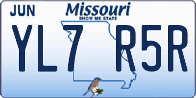MO license plate YL7R5R