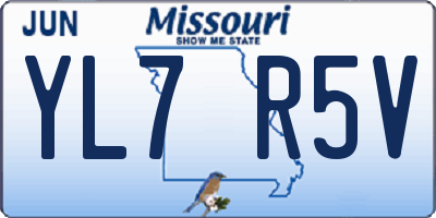 MO license plate YL7R5V