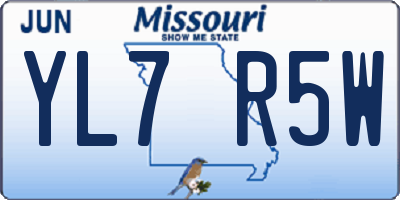 MO license plate YL7R5W