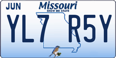 MO license plate YL7R5Y