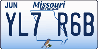 MO license plate YL7R6B