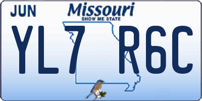 MO license plate YL7R6C