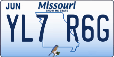 MO license plate YL7R6G