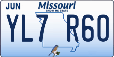 MO license plate YL7R6O