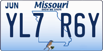 MO license plate YL7R6Y