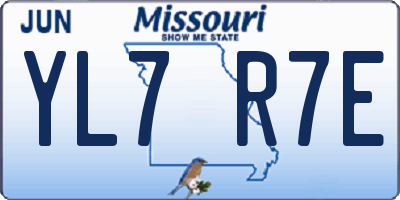 MO license plate YL7R7E