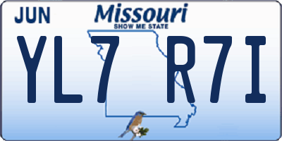 MO license plate YL7R7I