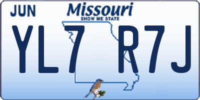 MO license plate YL7R7J